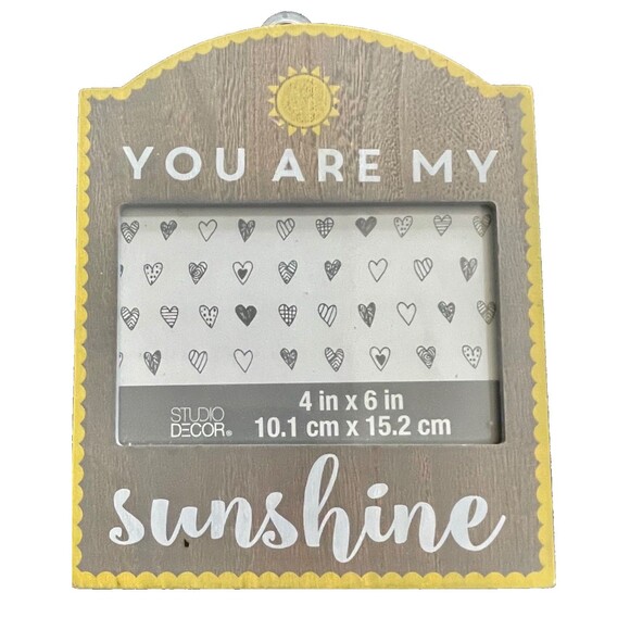 You Are My Sunshine Wooden Cut Out Picture Frame Photo Size 4 x 6" Studio Decor - Picture 1 of 6